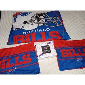 NFL Queen Size Bedding Buffalo Bills Football 7 Piece Set Comforter Sheets